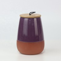 Unique design shiny purple terracotta jar with lids