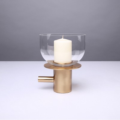 Luxury golden metal candle holder for home decoration