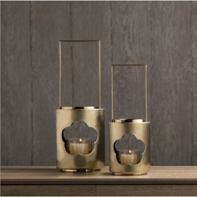 New design originality plum blossom elements golden stainless steel candle holder for home and restaurant decoration