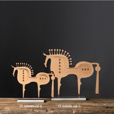 Abstractionism series artwork horse shape stainless steel luxury handmade sculptures for tabletop decoration home decoration