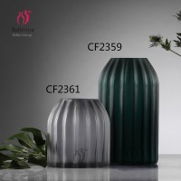 New fashion wholesale tall mouth blown glass vase for home decoration