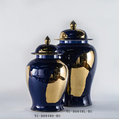 new design grand luxury storage jar ceramic craft for hotel decoration